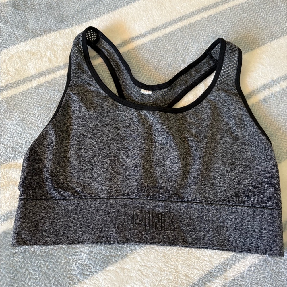 PINK Victoria's Secret Charcoal Sports Bra
